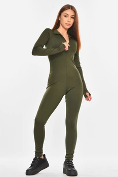 Комбинезон женский однотонный цвета хаки Fashion размер 42 (214489)