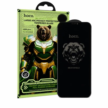 Защитное стекло антишпион на iPhone 13 / 13 Pro / 14 / 16e Hoco Shield Series приватное затемненное 9D (ЕС-2233I13PB)