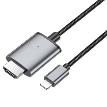 Кабель Lightning to HDMI HOCO UA27 2 метри HDTV Сірий