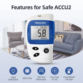 Sinocare Safe-Accu2 Набір для вимірювання рівня глюкози в крові