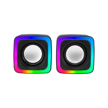 Акустика для ПК XTRIKE ME SK-201, Wired Speaker, 3Wx2, 3.5mm + USB, RGB, black