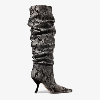Женские сапоги кожаные Michael Kors 607094828 36.5 Серые (1159860930)