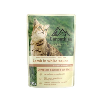 Вологий корм Carpathian Pet Food Lamb in white sauсe ягня в білому соусі 100 г 24 шт