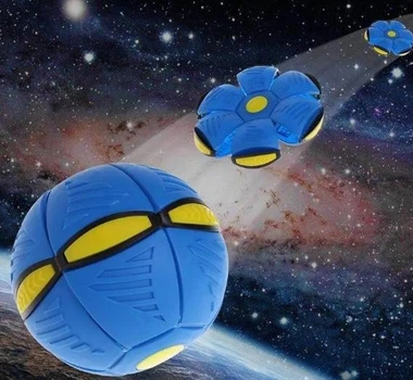 М'яч трансформер Flat ball disk з LED підсвічуванням 10563 синього кольору.