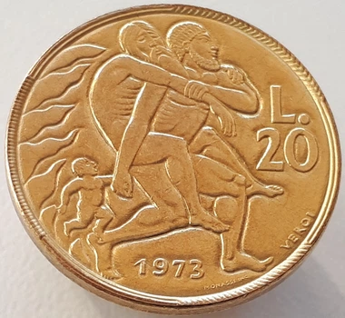 Монета Сан-Маріно 20 лір 1973