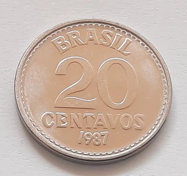 Монета Бразилія 20 сентаво 1987