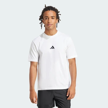 Мужская футболка Essentials Small Logo Single Jersey adidas JF1092 (M) белый (4067905816682)