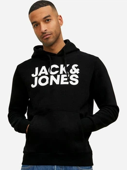 Худі чоловіче Jack & Jones 12152840-Black 2XL Чорне (5714487214892)