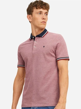 Поло длинное мужское Jack & Jones 12136668-Rio Red S Розовое (5714499743533)