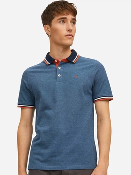 Поло длинное мужское Jack & Jones 12136668-Denim Blue XL Синее (5714499743793)