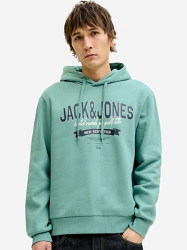 Худі чоловіче Jack & Jones 12279649-Mineral Blue 2XL Морський зелений (5715830455788)