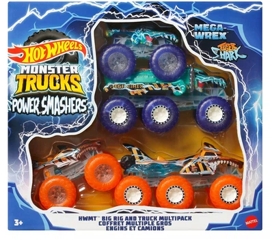 Набір Mattel Hot Wheels Monster Trucks Power Smashers вантажівки Mega-Wrex і Tiger Shark 712844 (1019473524777)
