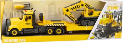 Ігровий набір LeanToys вантажівка-евакуатор з гусеничним екскаватором для кручення з ефектами 729134 (5905991069102)