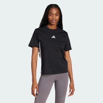 Женская футболка Essentials 3-Stripes Cotton adidas JD0846 (M) черный (4067887534871)