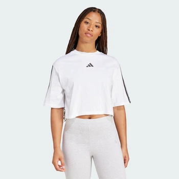 Женская футболка Essentials 3-Stripes Cotton Loose adidas JD4999 (XL) белый (4067902188973)