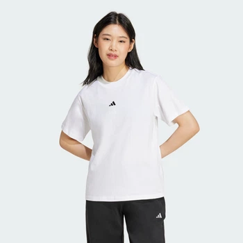 Женская футболка Essentials Small Logo Cotton adidas JC5944 (XL) белый (4067905791705)