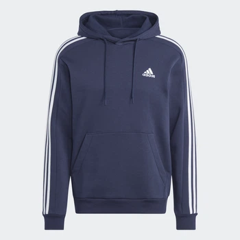 Мужское худи Essentials Fleece 3-Stripes adidas IJ6473 (2XL) синий (4066762202775)