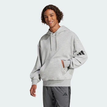 Мужское худи Essentials Loose-Fit 3 Bar Logo French Terry adidas JF3591 (M) серый (4067905715831)