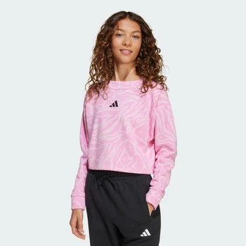 Детский свитшот Future Icons Cropped Kids adidas JW7541 (128) розовый (4068807784406)
