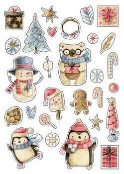 Новогодние стикеры Cardsforsoul Пингвины 10,50 Х 14,8 см