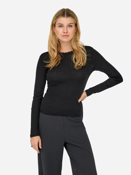 Лонгслив длинный женский ONLY 15359724-Black S Черный (5715825993578)