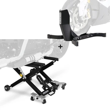 Підйомна платформа для мотоциклів ConStands Mid-Lift XL + упор мотоциклетний домкрат для Harley та Chopper чорний