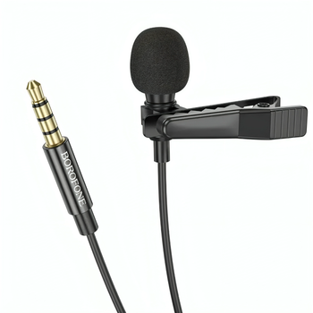 Мікрофон Петлічний BOROFONE BFK11 Elegant lavalier AUX3,5/2m. чорний