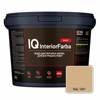 Інтер’єрна глибокоматова фарба VAMIUT IQ InteriorFarba BASIC, RAL 1001 (Бежевий), 10 л.
