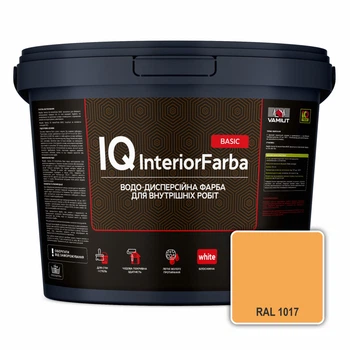 Інтер’єрна глибокоматова фарба VAMIUT IQ InteriorFarba BASIC, RAL 1017 (Шафраново-жовтий), 10 л.