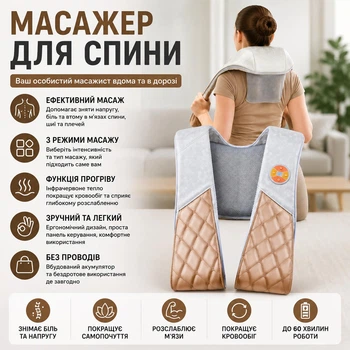 Массажёр для спины ручной массажный прибор для снятия напряжения и боли в мышцах спины