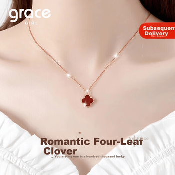 Колье Grace Girl клевер розовое золото