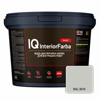 Інтер’єрна глибокоматова фарба VAMIUT IQ InteriorFarba BASIC, RAL 9018 (Папірусно-білий), 10 л.