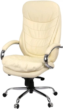 Кресло АКЛАС Валенсия Soft CH MB (Кожа LC-F Beige/PU Beige)