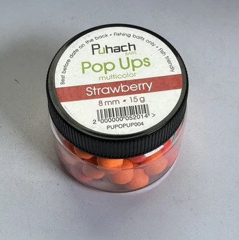 Плаваючий бойл Puhach поп ап Pop Ups 8 mm Multicolor - Strawberry (ПОЛУНИЦЯ),PUPOPUP004