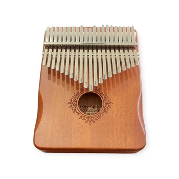 Калимба с резонатором Kalimba на 21 язычков Ручное фортепиано Коричневый с Узором K-21-23K