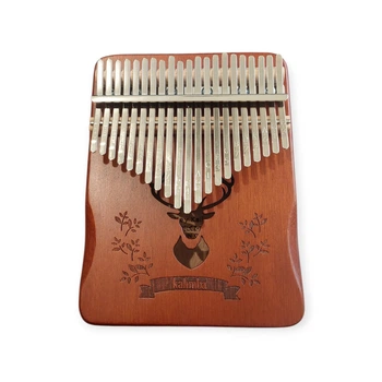 Калимба с резонатором Kalimba на 21 язычков Ручное фортепиано Коричневый с Узором Благородный Олень K-21-25K