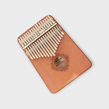 Калимба с резонатором Kalimba на 17 язычков Ручное фортепиано Каштановый с Узором K-17-13K