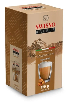 Капучино Swisso Cappuccino Karamell зі смаком карамелі 10х12,5 г