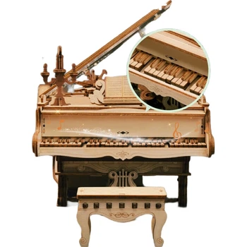 Музыкальная шкатулка Ruotai Ruo Ke Piano с восемью нотами, конструктор-головоломка ручной работы, подарок на день рождения для девочек.