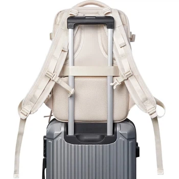 Рюкзак CAMEL Cloud Travel Backpack, большой вместимости, для студентов, для походов, путешествий, активного отдыха и спорта, для ноутбука, цвет: кремовый.