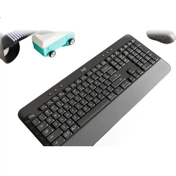 Бездротова клавіатура та миша Logitech MK650 Bluetooth, комплект клавіатури та миші для бізнесу та офісу, офісна миша та клавіатура, тиха миша, повнорозмірний дизайн, преміум-серія, чорний та сірий