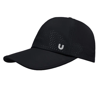Бейсболка UV100 Cool-Feel для чоловіків та жінок, легка, дихаюча, із захистом від ультрафіолету, сонцезахисна шапка Ice Silk 22344 Темно-чорна
