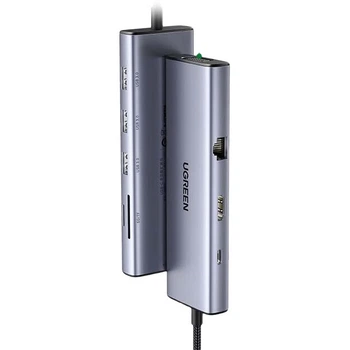 Док-станция расширения UGREEN Type-C, кардридер USB-C, концентратор Thunderbolt 4, адаптер HDMI Ethernet, разветвитель HUB, совместимый с Apple MacBook Air, Huawei, Lenovo.