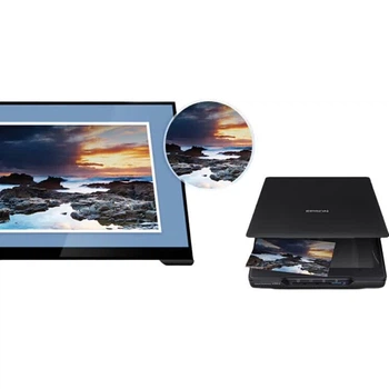 Epson Perfection V39II — высокоточный фотосканер для документов, формат A4, питание от USB, разрешение 4800 dpi.
