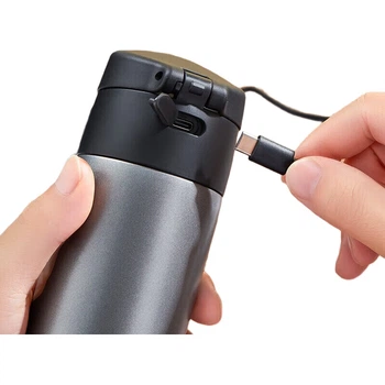 Інтелектуальна ізольована кружка THERMOS, 470 мл, високоякісний пляшка для води для чоловіків та жінок, подарунок на день народження, колір TEEA Dark Shadow Black