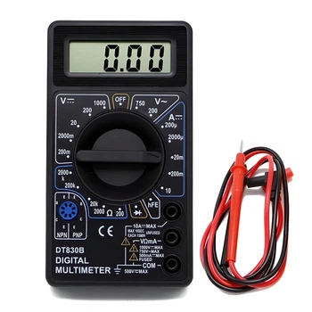 Тестер DT-830B LCD, 130*70мм, пластиковий футляр, A, V, R, тест діодів