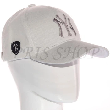 Кепка Unisex с брендовая вышивкой бейсболка котоновая с регулировкой размера New York Bth20781 L / 57-58 Белый