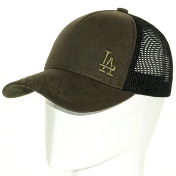 Бейсболка летняя с сеткой unisex кепка брендовая из хлопка универсальная Los Angeles Bth20894 L / 57-58 Хаки