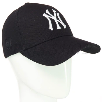 Кепка Unisex с брендовая вышивкой бейсболка котоновая с регулировкой размера New York Bth20781 XL / 59-60 Черный-Белый