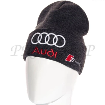 Шапка с вышивкой автомобильная Audi L20089 Универсальный Темно-серый